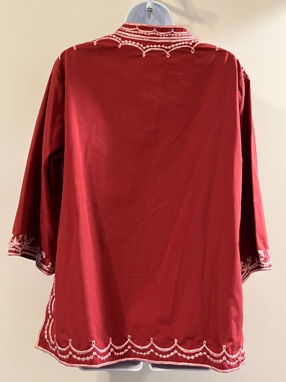 Vintage Coastal Grandmacore 70s Boho Chuchi Embroidered Tunic Top Women's XL - Picture 2 of 7